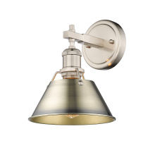Golden 3306-BA1 PW-AB - Yep by Golden Lighting Orwell 1-light Vanity in Pewter and Aged Brass shade
